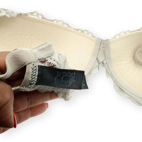 Smart & Sexy Lace Gray Demi Underwire Bra 32B - Picture 3 of 5